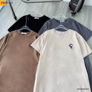 Váy thun dáng suông freesize xẻ tà họa tiết thêu cute 24060005