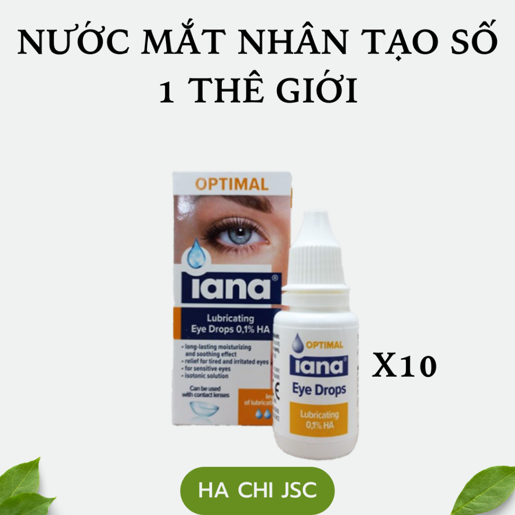 [Bán Sỉ] combo 10 chai Iana -Chai nước mắt nhân tạo 10ml số 1 tại Anh Quốc Ha Chi Organic