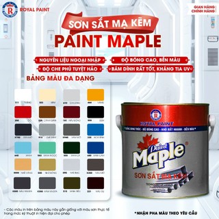 Sơn Sắt Mạ Kẽm MAPLE , Sơn Mạ Kẽm Loại Đặc Biệt Hệ 2 trong 1, Sơn Mạ Kẽm Độ Bóng Cao, Bền Màu, Khang Tia UV