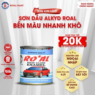 Sơn Dầu Sắt, Sơn Sắt Chống Rỉ, Sơn Kim Loại Chống Rỉ Hoàng Gia, Sơn Dầu Alkyd ROAL, Sơn Trên Kim Loại, Lon 3L