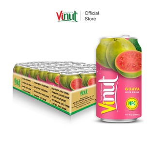 [KHAY 24 LON ] Nước ép Ổi, Nước ép trái cây tươi VINUT (sản phẩm xuất khẩu). Lon 330ml.