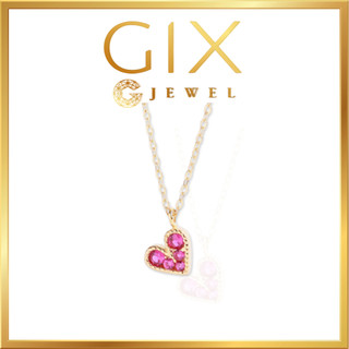 Dây chuyền bạc mạ vàng trái tim nữ cao cấp đá đỏ Gix Jewel DC10