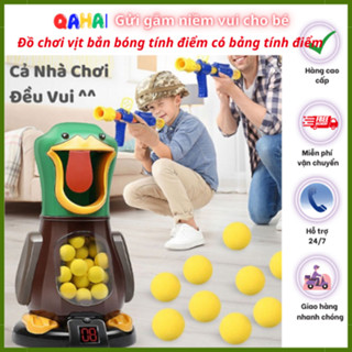 Đồ chơi Vịt Bắn Bóng tính điểm có bảng điện tử , Đồ chơi bắn bóng xốp mềm, Trò chơi tương tác giữa ba mẹ và con - QAHA