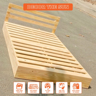 Giường Pallet Gỗ Thông Gấp Gọn đóng dạng hộp,cao 20cm đủ kích thước-Decor The Sun