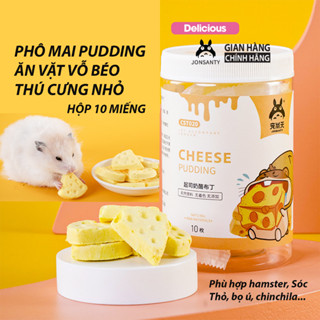 Phô mai pudding vỗ béo chuột hamster, nhím, thỏ, chinchila, bọ ú, sóc JONSANTY hộp 10 miếng MẪU MỚI