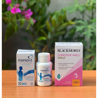 Combo trước mang thai Menevit và Blackmores Conceive well gold hàng Úc