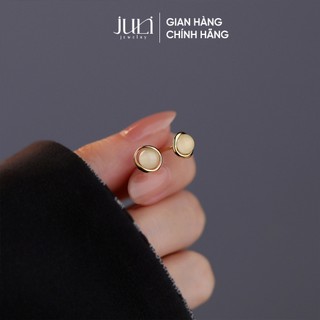 Khuyên Tai Đá Mắt Mèo Bạc Nguyên Chất S999 JULI | Sang Trọng & Quyến Rũ | KT59 JULI