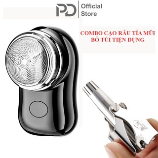   FREESHIP  Combo 2 Một Máy Cạo Râu Nam Mini Bỏ Túi Sạc Pin,Một Dụng cụ cắt tỉa lông mũi tiện lợi Skmei 