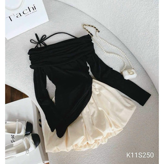 Set Áo Trễ Vai + Chân Váy Xoè