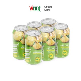 [ LỐC 6 LON ] Nước ép Thơm, Nước ép trái cây tươi VINUT (sản phẩm xuất khẩu). Lon 330ml.
