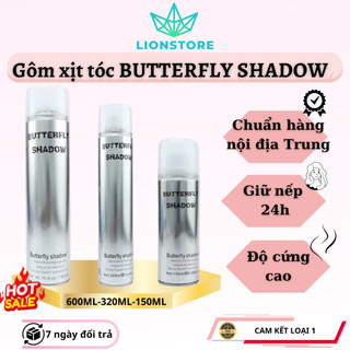 Gôm xịt tóc BUTTERFLY SHADOW loại 1 tạo kiểu nam nữ siêu cứng chuẩn nội địa trung