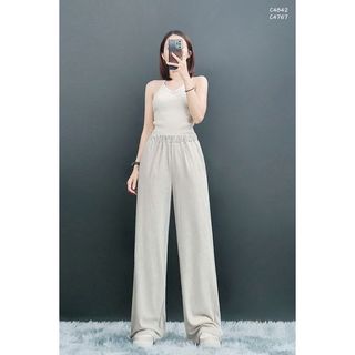 C4842 -	Quần nhung ống rộng Xuất lưng thun dây rút