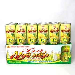 Thùng 24 lon Trà ngô nếp Minh Trung 350ml thải độc, giải nhiệt