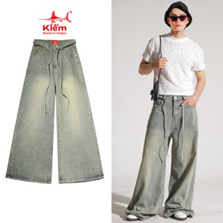 KIẾM LÀ MỐT BERLIN - quần jeans nam wide leg jeans dài ống siêu rộng màu xanh nhạt