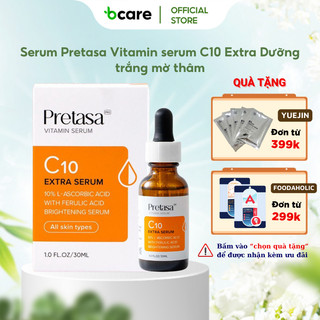 Serum dưỡng da Pretasa Vitamin serum C10 Extra 30ml dưỡng trắng mờ thâm