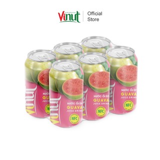 [ LỐC 6 LON ] Nước Ép Ổi VINUT, Nước Ép Trái Cây VINUT 330ml