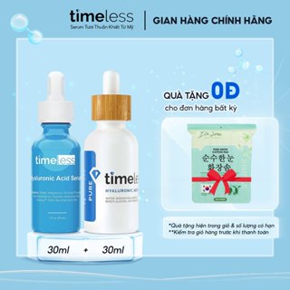 Combo Serum Timeless Pure Hyaluronic Acid 30ml & Hyaluronic + Vitamin C Giúp Cấp Ẩm Dưỡng Sáng Da