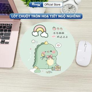 Lót chuột tròn hoạ tiết dễ thương chất liệu caosu mềm mại