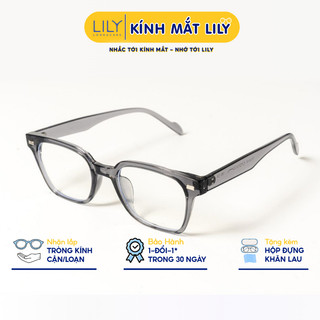 Gọng kính mắt vuông nam nữ LILYEYEWEAR chất liệu nhựa cứng cáp thanh mảnh kiểu dáng thời trang 23018KOR