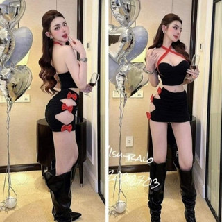 Sét body rời dây choàng chéo cổ hở đùi đính nơ cá tính thaonhu_store