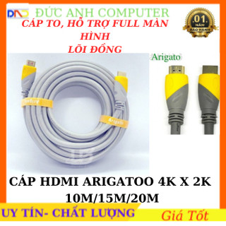 Xám > cáp hdmi arigato 10m 15m 20m lõi đồng hdtv 4k*2k - dây hdmi to hdmi tròn full hd 1080p