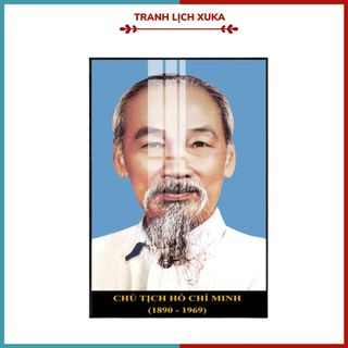 Tranh Bác Hồ KT 60x90cm, tranh tráng gương treo tường đẹp, bền