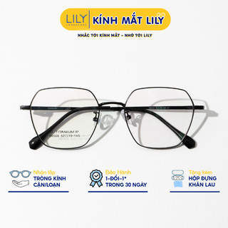 Gọng kính đa giác nam nữ LILYEYEWEAR chất liệu B-TITANIUM cao cấp chắc chắn nhẹ nhàng 86508