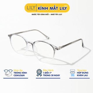 Kính mắt tròn nam nữ LILYEYEWEAR chất liệu nhựa cốt kim loại dày dặn chắc chắn 85035