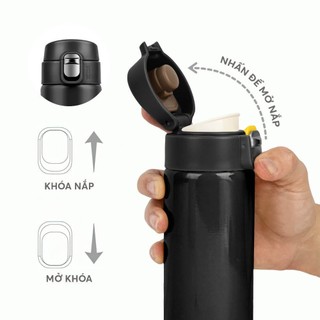 Bình giữ nhiệt inox Elmich EL-8295 Dung Tích 500ml, INOX 304, nắp bật tiện lợi - Chính hãng