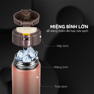 Bình giữ nhiệt inox Elmich EL-8295 Dung Tích 500ml, INOX 304, nắp bật tiện lợi - Chính hãng