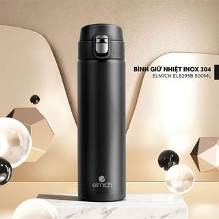 Bình giữ nhiệt inox Elmich EL-8295 Dung Tích 500ml, INOX 304, nắp bật tiện lợi - Chính hãng