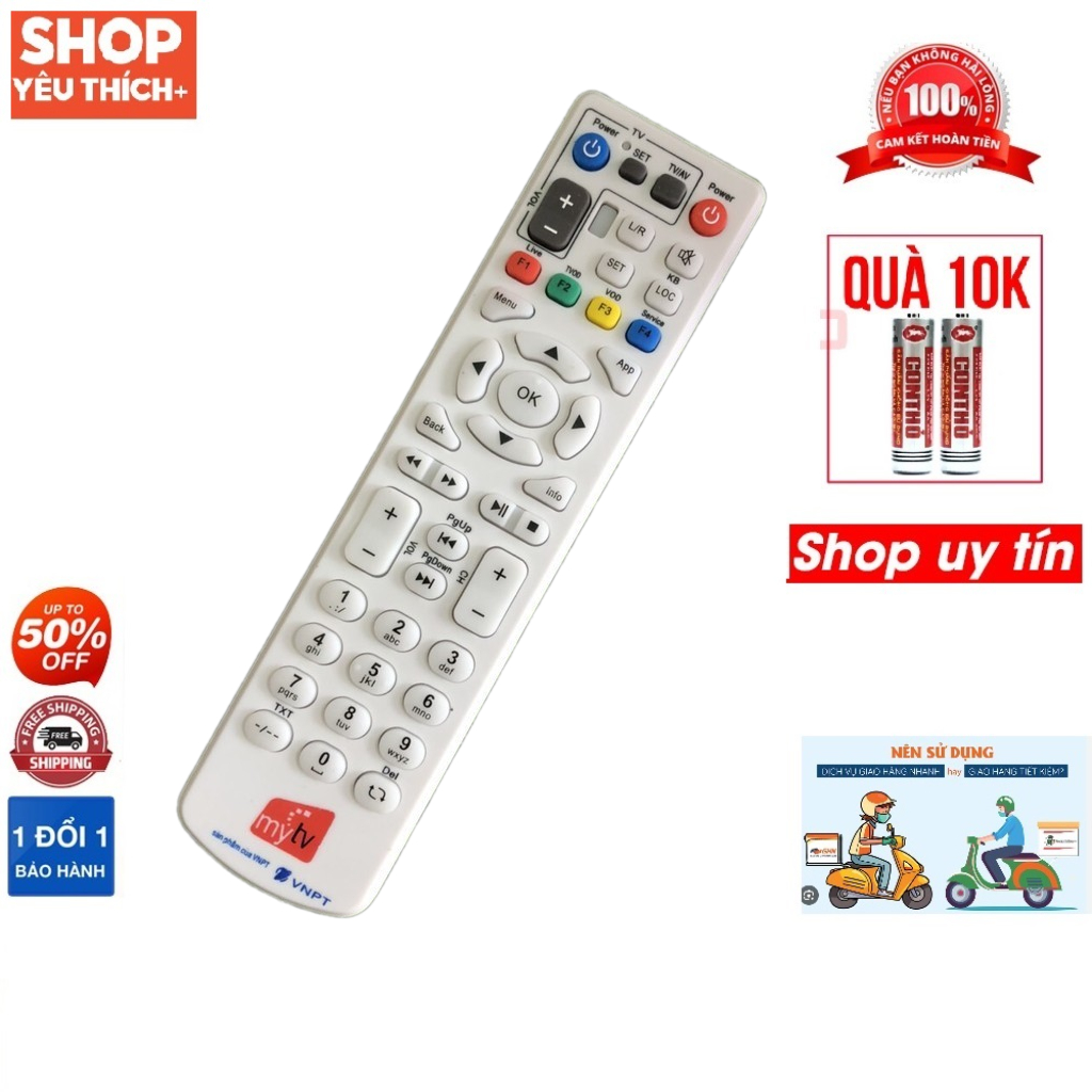 Điều khiển remote từ xa dùng cho truyền hình MyTV-tặng kèm pin-đầu bấm truyền hình MyTV