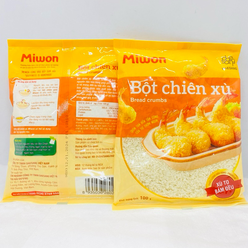 Bột chiên Xù Miwon màu trắng 100g
