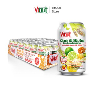 [KHAY 24 LON ] Nước Chanh Sả Mật Ong Với Muối Biển Sâu VINUT  330ml