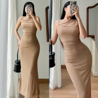 Đầm Body Dài Màu Loang Thun Lưới Sheer Ôm Body Sexy Tôn Dáng