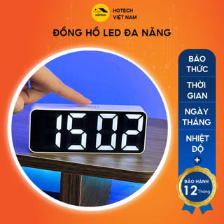Đồng hồ led để bàn làm việc HOTECH có báo thức 3 khung giờ hiển thị thời gian ngày tháng nhiệt độ hẹn giờ đa năng DHO6H