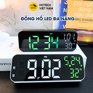 Đồng hồ LED để bàn làm việc HOTECH hiển thị thời gian ngày tháng nhiệt độ báo thức 2 khung giờ đếm ngược đa năng DHO8H