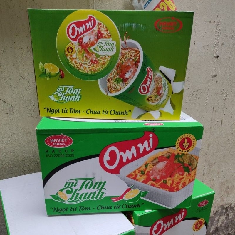  Thùng mì 24 cốc  bát tôm chanh Omni HaViet Foods 