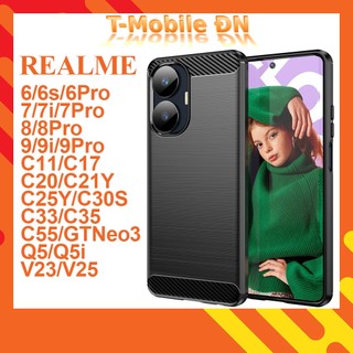 Ốp lưng Realme 6 6s 7 7i 8 9 9i 10 10S Pro Plus GT Neo 3 C11 C17 C20 C35 C55 Q5 V23 V25 5G dẻo phay xước chống sốc