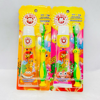 Bộ Bàn chải + Gel đánh răng trẻ em EQ Tech Junior kem đánh răng cho bé từ 2 đến 8 tuổi dạng Gel trong suốt 75g