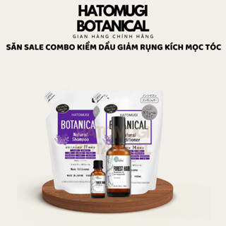  Gội Xả Hatomugi Botanical Tím và Xịt Kích Mọc Tóc Rosemary Forest Hair 