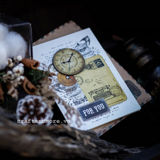 Thiệp sinh nhật handmade phong cách vintage [CÓ THỂ THAY ĐỔI CHỦ ĐỀ, THÔNG ĐIỆP]