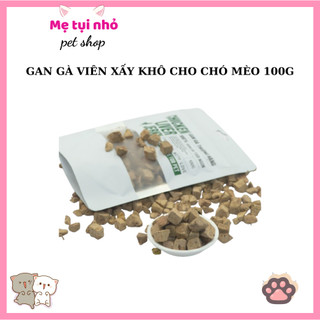 Thịt Sấy Khô Gà viên,ức gà, Gà mix lòng đỏ trứng, gan sấy cho thú cưng chó mèo 50g-100g