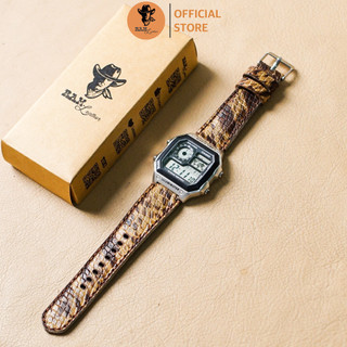 Dây Đồng Hồ Da Thật RAM Leather Cho Casio AE 1200 WHD và đồng hồ dây 18mm Da Dê Thật RAM Leather 1995 Siêu bền
