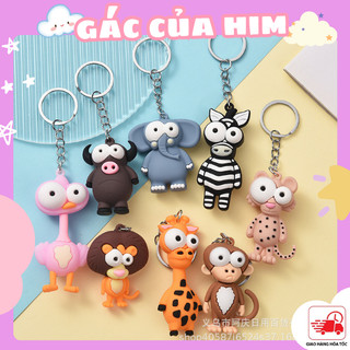 Móc khóa động vật mắt to cute dễ thương đeo balo xe máy tiện lợi phụ kiện trang trí cute