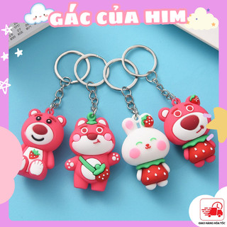 Móc Khoá Gấu Dâu Lotso Xinh Xắn Nhiều Mẫu Lựa Chọn Thiết Kế Đơn Cute Dễ Thương