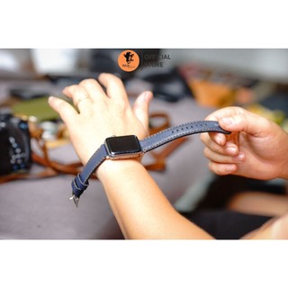 Dây Đồng Hồ Handmade RAM Leather Classic 1993 Da Dê Xanh Navy 18mm, 20mm, 22mm, Casio 1200, iwatch AW