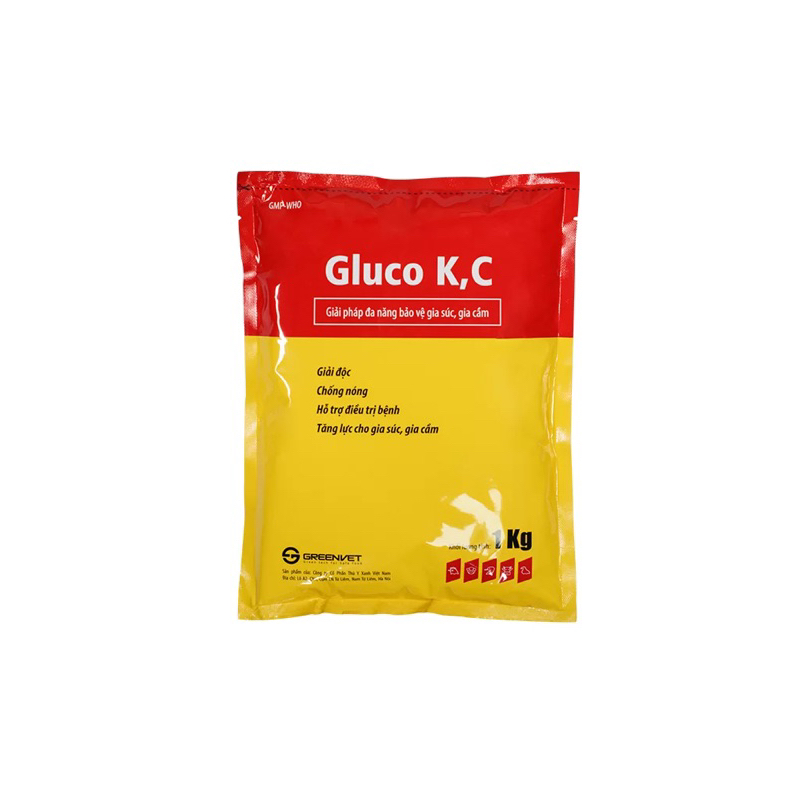 [Gói 1kg] -Gluco-K-C: Bổ sung vitamin K, vitamin C và glucose cung cấp năng lượng cho heo, bò, gà, v