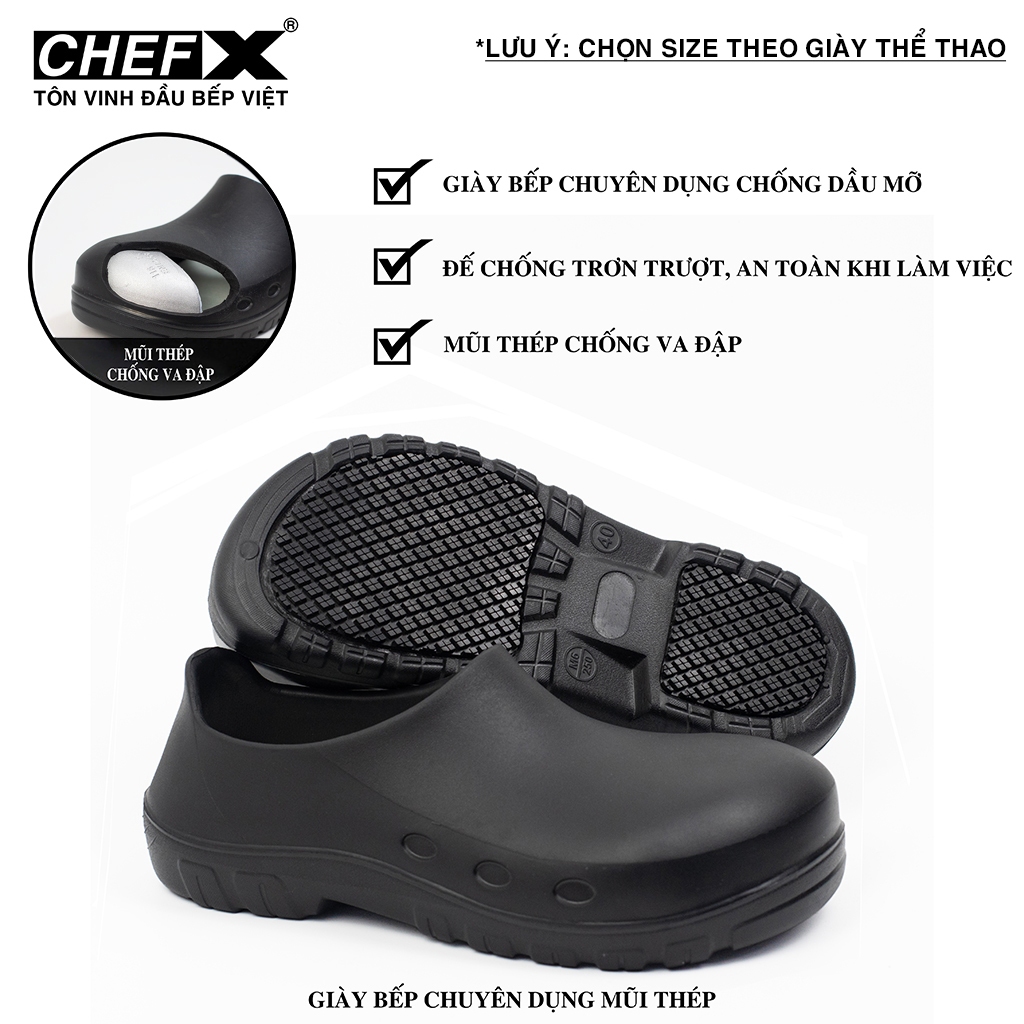 [SẴN HÀNG] Giày Đầu Bếp chất liệu Eva đế chống trơn trượt, chống dầu mỡ tuyệt đối
