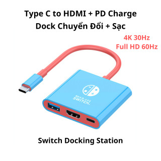 Bộ Sạc Chuyển Đổi Type C to HDMI Cho Nintendo Switch. Cable with PD Power, Type C to HDMI For Nintendo Switch